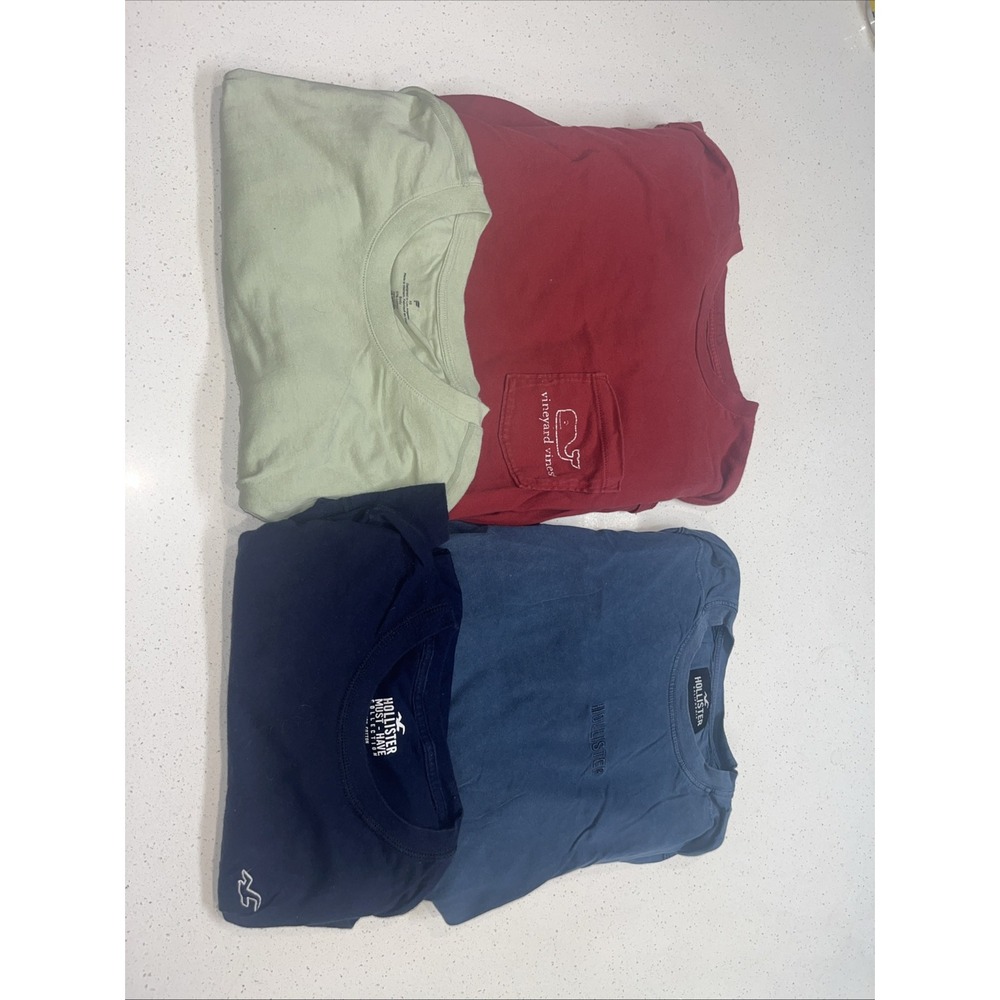 Lot of 4 Hollister Vineyard Vines Fabletics Men's T-Shirts Extra Small XS